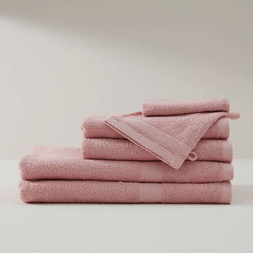 Wehkamp W handdoek bundel basic (set van 6) aanbieding