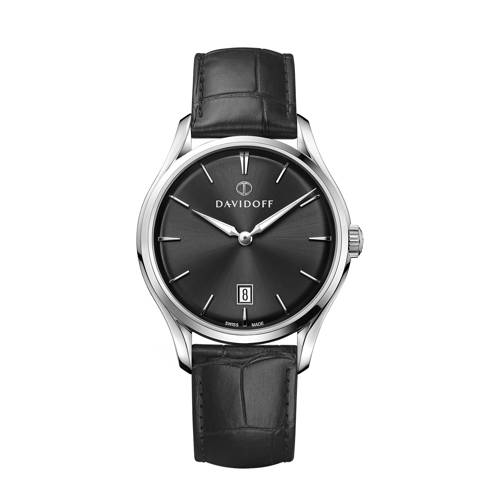 Wehkamp Davidoff horloge Essentials No. 1 zwart/zilverkleurig aanbieding