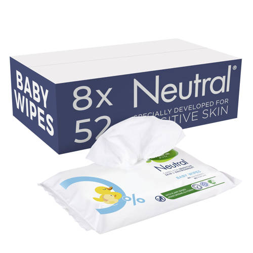 Wehkamp Neutral Baby Parfumvrije billendoekjes - 8x63 aanbieding