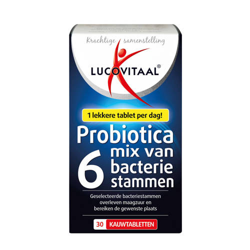 Wehkamp Lucovitaal Probiotica 6 bacterie stammen - 30 kauwtabletten aanbieding