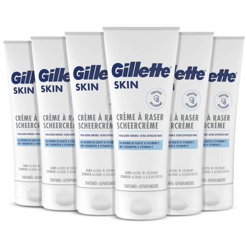 Wehkamp Gillette SKIN scheercrème ultra gevoelige huid - 6 x 175 ml aanbieding