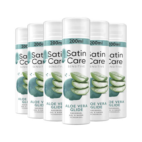 Wehkamp Gillette Satin Care Aloe Vera Glide scheergel - 6 x 200 ml - voordeelverpakking aanbieding