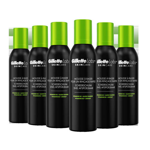 Wehkamp GilletteLabs Snel Afspoelbare scheerschuim - 6 x 240 ml - voordeelverpakking aanbieding