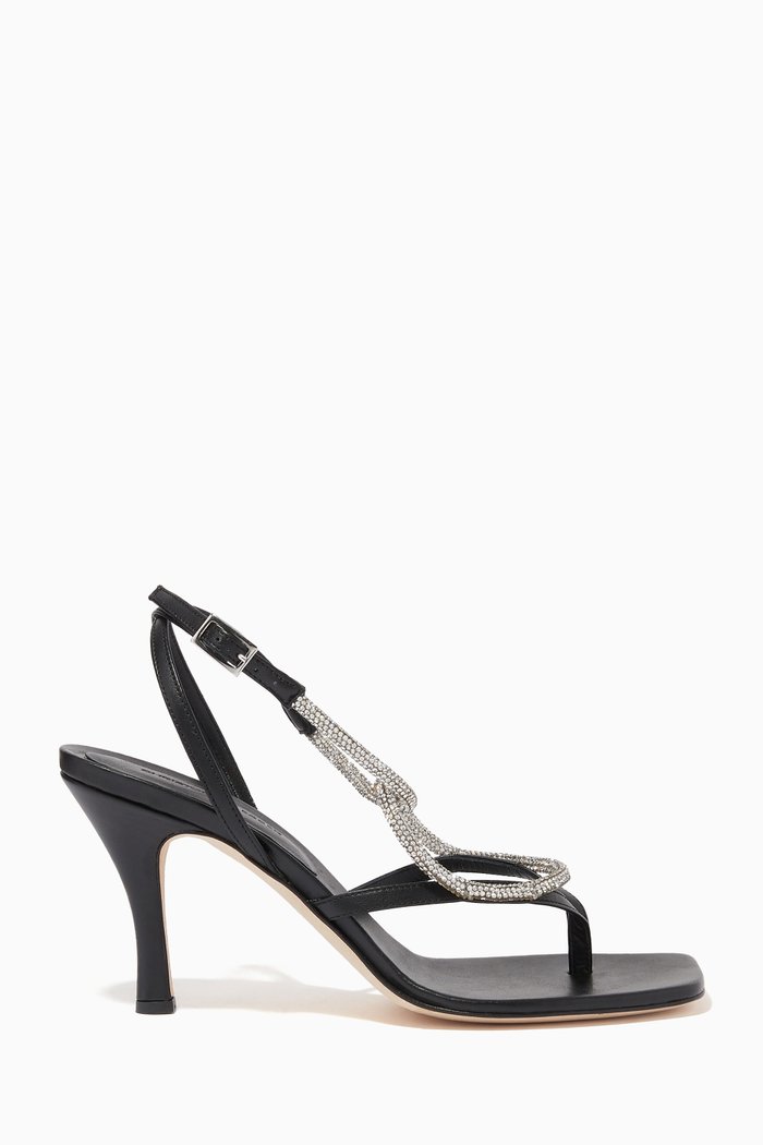 Rope Linked Crystal Sandals in Nappa